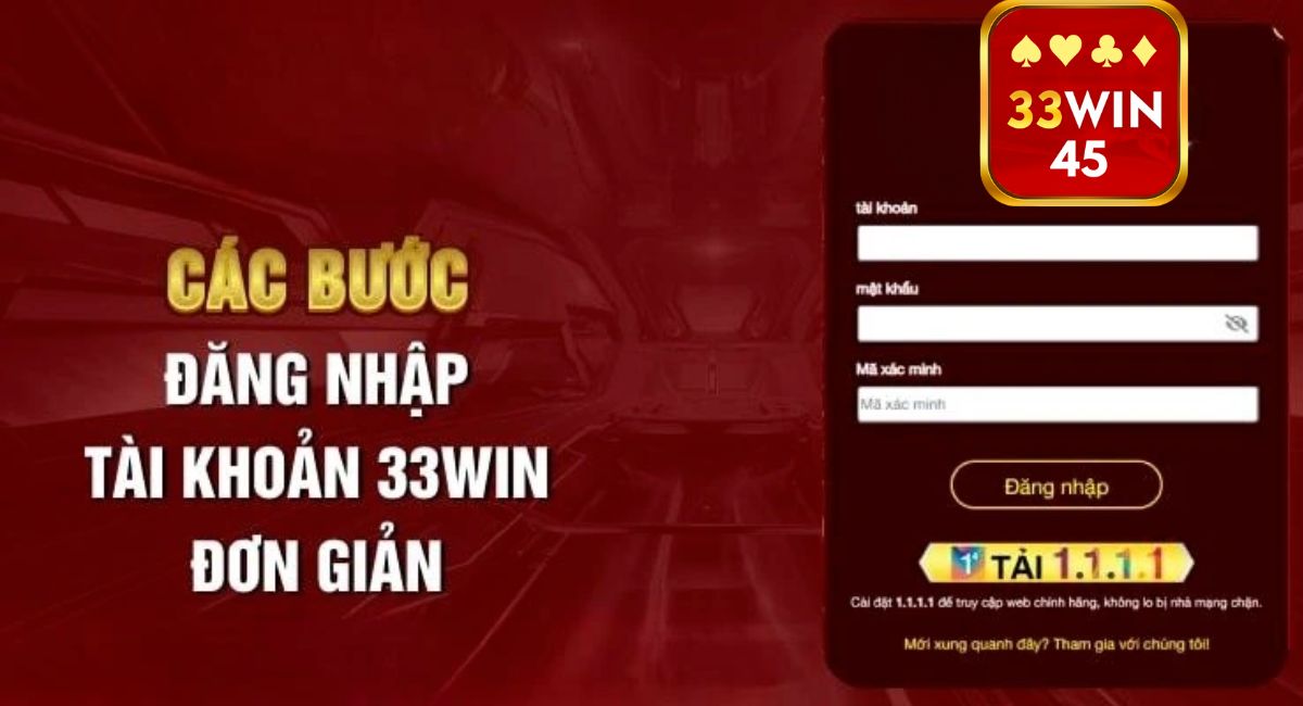 Đăng nhập tài khoản tại 33win45