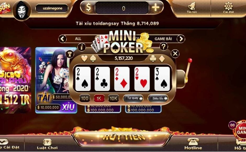 Mini Poker Sunwin - Sảnh game đổi thưởng hot nhất 2024